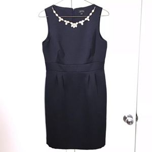 Tahari Arthur Levine Faille Necklace Sheath Dress